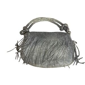 Sparkling Silver Chainmail Fringe Handbag Evening‎ Bag